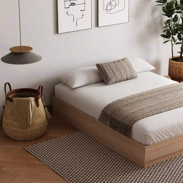 Nexera Queen Platform Bed - Natural Blonde Oak New