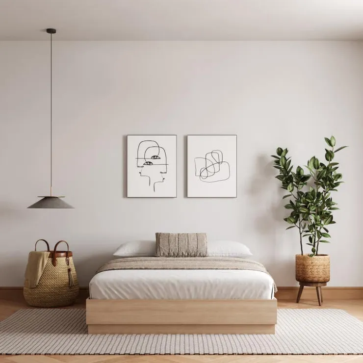 Nexera Queen Platform Bed - Natural Blonde Oak New