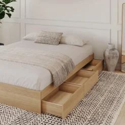 Nexera Queen Platform Bed with 3-Drawer Storage (60