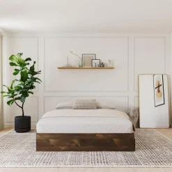 Nexera Queen Platform Bed with 3-Drawer Storage (60") - Brown Sale