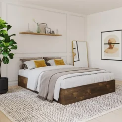 Nexera Queen Platform Bed with 3-Drawer Storage (60