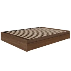 Nexera Queen Platform Bed with 3-Drawer Storage (60