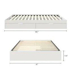 Nexera Queen Platform Bed with 2-Drawer Storage (60") - White Best