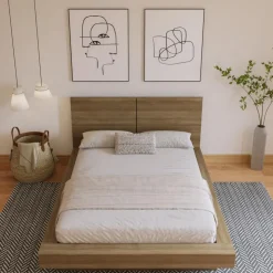 Nexera Queen Platform Bed with Headboard (60