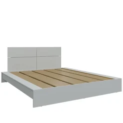 SUA-V Queen Platform Bed with Headboard (60") White Hot