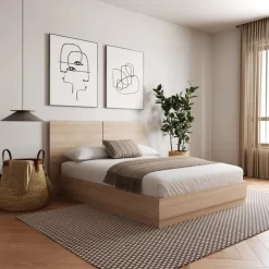 Nexera Queen Platform Bed with Headboard (60