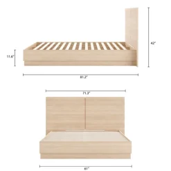 Nexera Queen Platform Bed with Headboard (60