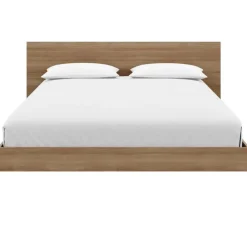 Nexera Queen Platform Bed with Headboard (60") - Brown oak Outlet
