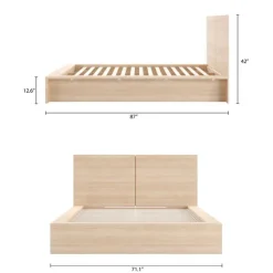 Nexera Queen Platform Bed with Headboard (60