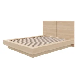 Nexera Queen Platform Bed with Headboard (60") - Natural Blonde Oak Clearance