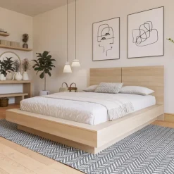 Nexera Queen Platform Bed with Headboard (60