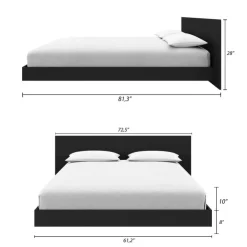 Nexera Queen Platform Bedroom Set (60") - 4 pcs - Black karisma Outlet
