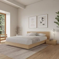 Nexera Queen Platform Bedroom Set (60") - 4 pcs - Natural blonde oak Best