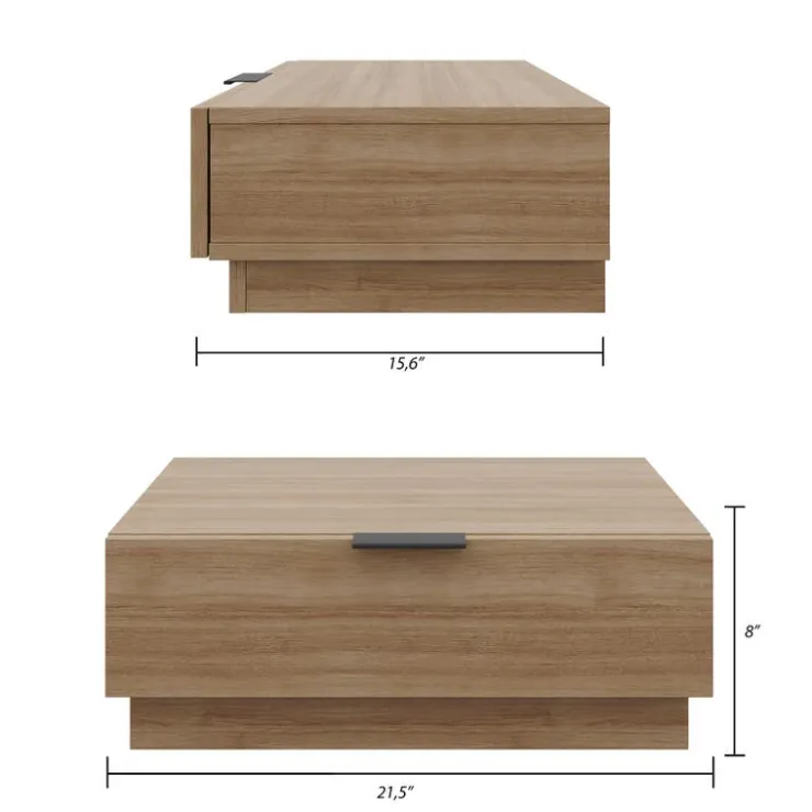 Nexera Queen Platform Bedroom Set (60") - 4 pcs - Brown oak New