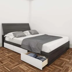 Nexera Queen Size Panel Headboard, Ebony - Dark Grey New