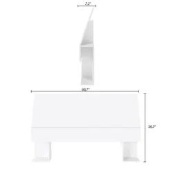 Nexera Queen Size Panel Headboard, - White Discount