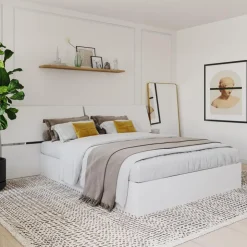 Nexera Queen Size Panoramic Panel Headboard, - White Hot