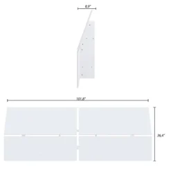 Nexera Queen Size Panoramic Panel Headboard, - White Hot