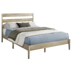 Monarch Queen Solid Wood Bed with Headboard (60") - Grey
