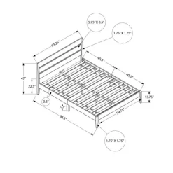 Monarch Queen Solid Wood Bed with Headboard (60") - Walnut Sale