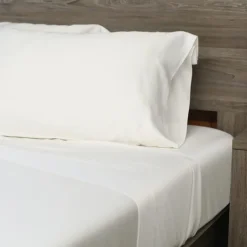 Queen Split-Head Bamboo Rayon Bed Sheet Set - White Outlet