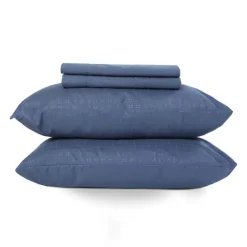 Queen Split-Head Microfibre Bed Sheet Set - Blue Blue Moon Discount