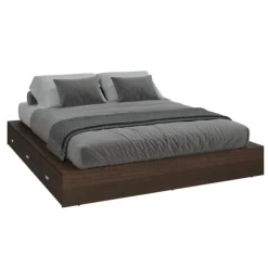 SUA-V Queen Storage Bedroom Set with 6-Drawer Storage (60") - 4 pcs Taupe Clearance