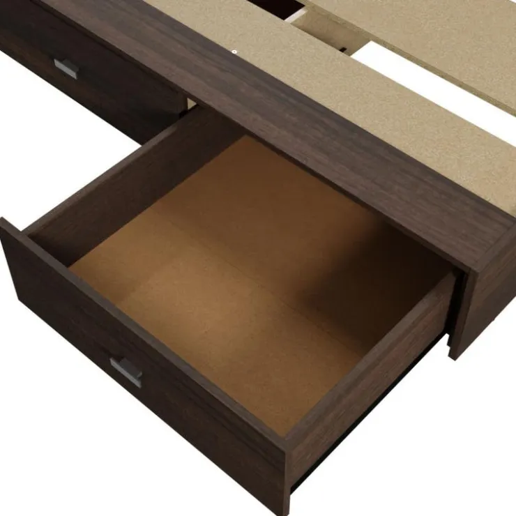 SUA-V Queen Storage Bedroom Set with 6-Drawer Storage (60") - 4 pcs Taupe Clearance