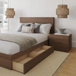 Nexera Queen Storage Bedroom Set (60") - 3 pcs - Walnut Hot