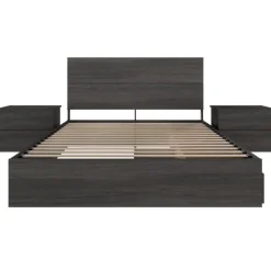Nexera Queen Storage Bedroom Set (60") - 4 pcs - Bark Grey Sale
