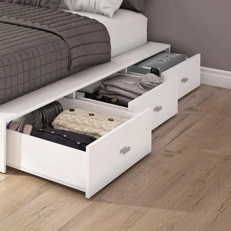 SUA-V Queen Storage Bedroom Set with 6-Drawer Storage (60") - 4 pcs White Hot