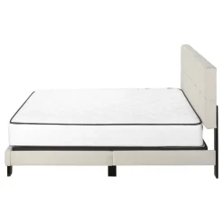 Monarch Queen Upholstered Bed with Headboard (60") - Beige Sale