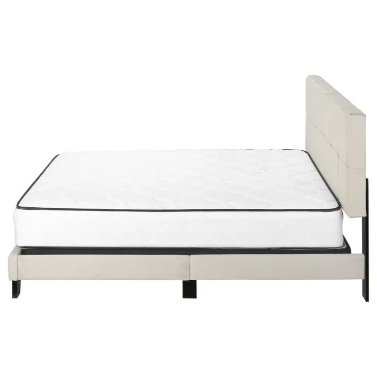 Monarch Queen Upholstered Bed with Headboard (60") - Beige Sale