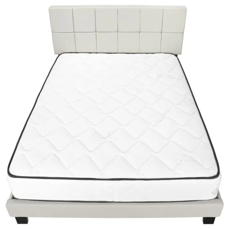 Monarch Queen Upholstered Bed with Headboard (60") - Beige Sale