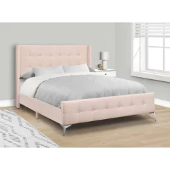 Monarch Queen Velvet Bed with Headboard (60