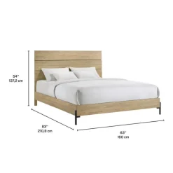 Queen-Size Bed with Headboard - 60" Natural