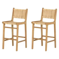 Meubles South Shore RATTAN BAR STOOL, SET OF 2 - South Shore Natural