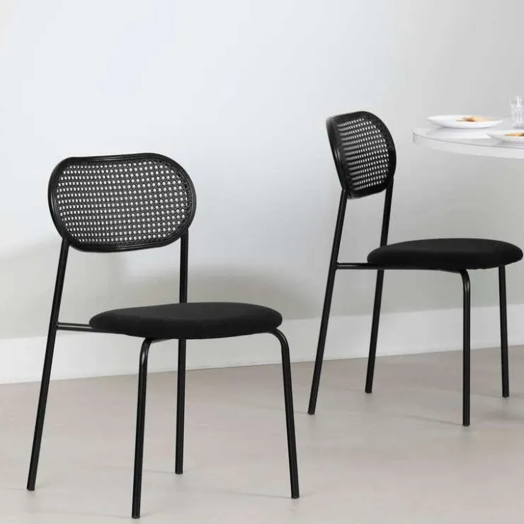 Meubles South Shore Rattan Dining Chair - Set Of 2 - South Shore Black New