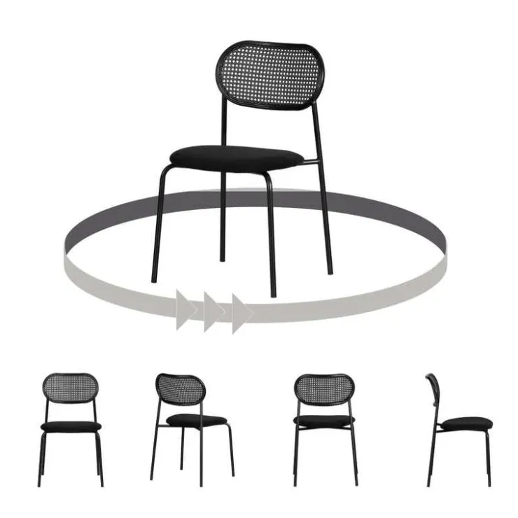 Meubles South Shore Rattan Dining Chair - Set Of 2 - South Shore Black New