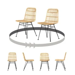 Meubles South Shore Rattan Dining Chair. Set Of 2 - South Shore Rattan and Black Sale