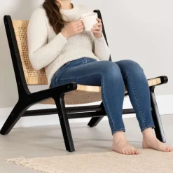 Meubles South Shore Rattan Lounge Chair Naturel et noir Outlet