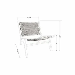 Meubles South Shore Rattan Lounge Chair Naturel et noir Outlet