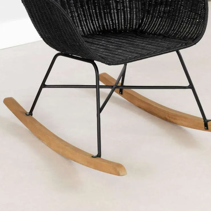 Meubles South Shore Rattan Rocking Chair Black Rattan Clearance