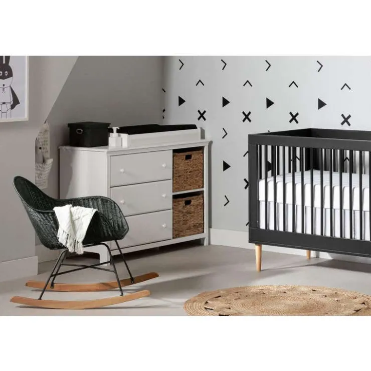 Meubles South Shore Rattan Rocking Chair Black Rattan Clearance