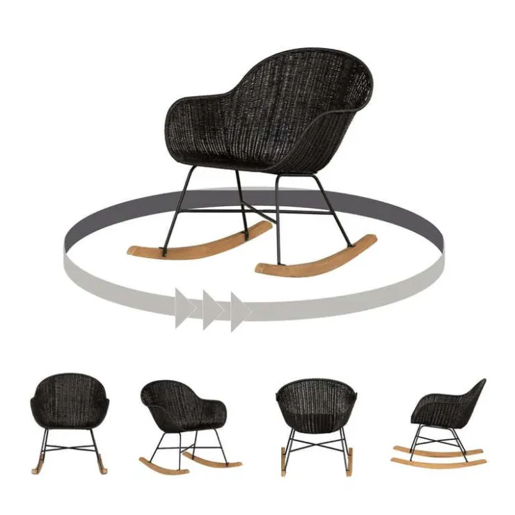 Meubles South Shore Rattan Rocking Chair Black Rattan Clearance