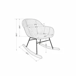 Meubles South Shore Rattan Rocking Chair Black Rattan Clearance