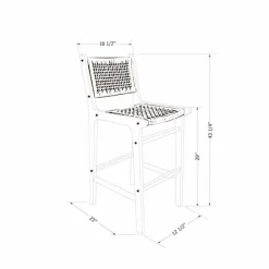 Meubles South Shore Rattan Stool - South Shore Black and Natural Discount