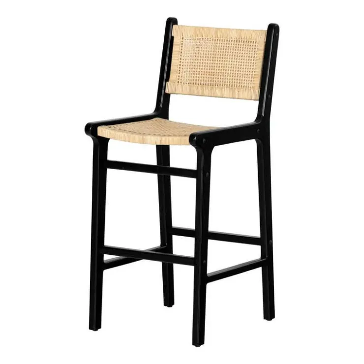 Meubles South Shore Rattan Stool - South Shore Black and Natural Discount