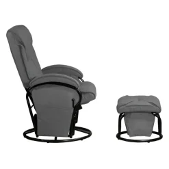 Reclining Ball-Bearing Swivel Glider with Ottoman Grey Best