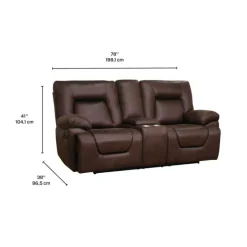 Reclining Loveseat with Console Brown Best